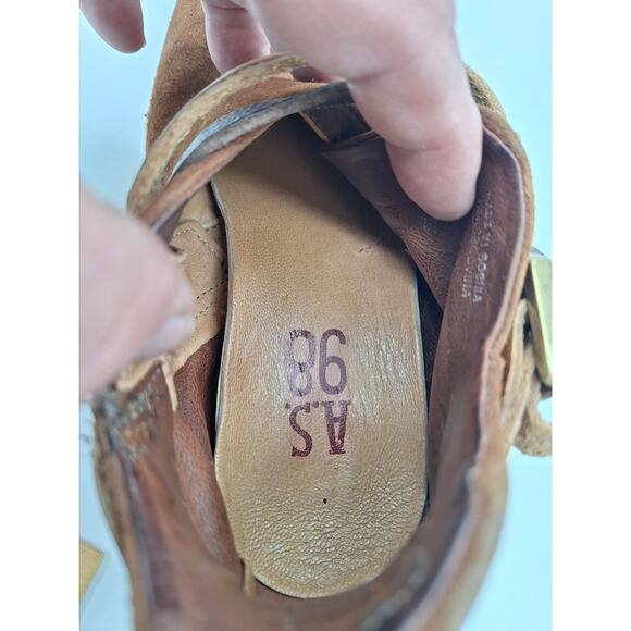 A.S.98 AS 98 Felix Brown Leather Suede Belted Booties Women 6 Excellent Cond. - Picture 13 of 16
